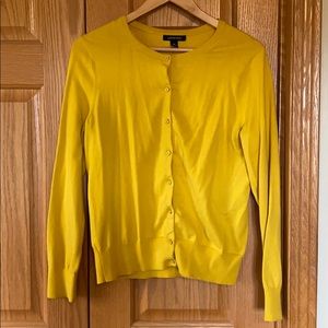 Lands end yellow button down cardigan
